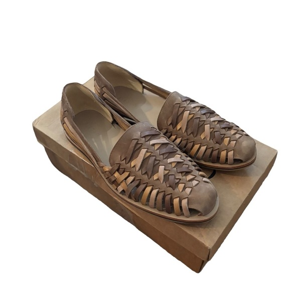 Nisolo Men's 11 Tobacco Brown Colorblock Huarache Leather Sandal NEW - Picture 2 of 8